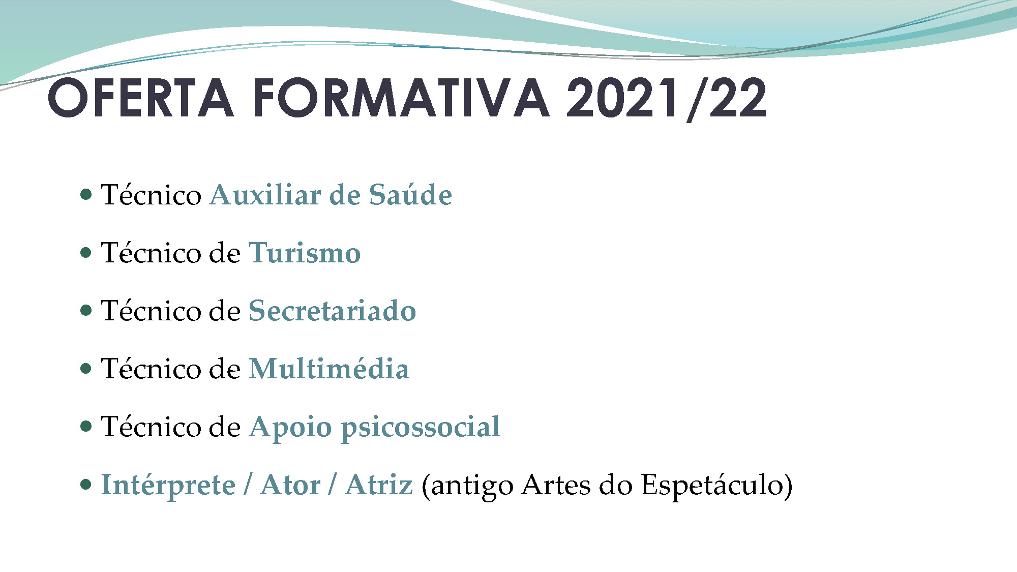 OFERTA FORMATIVA 2021 22 Divulgação Página 02