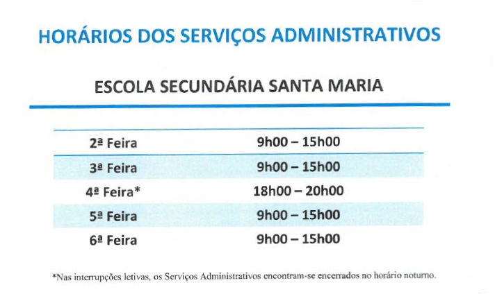 Horários ESSM
